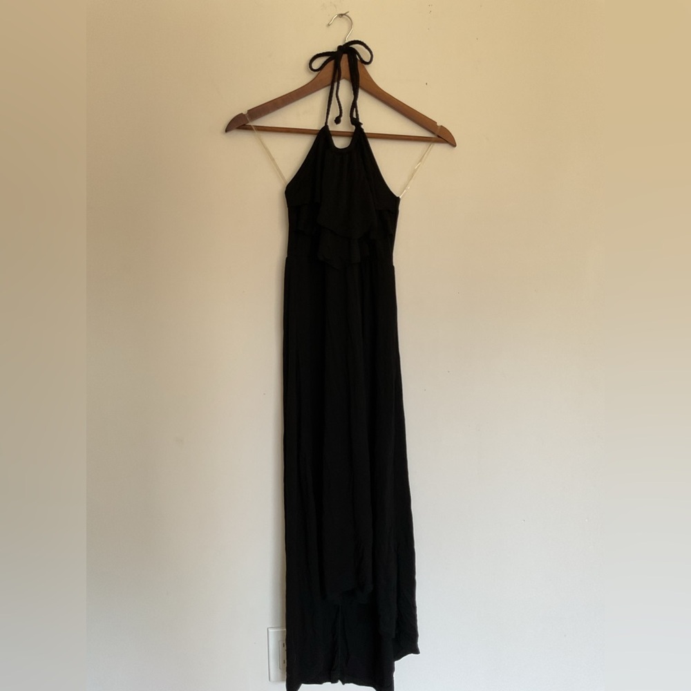 Beach By Exist Black Sleeveless Halter Gown